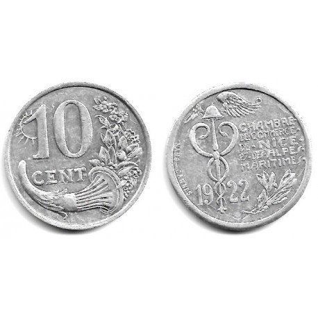 Chambre de Commerce de Nice. 1922. 10 Centimes (MBC)