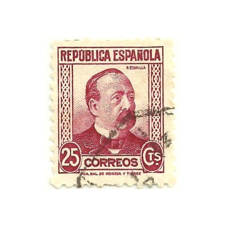 (685) 1933-5. 25 Céntimos. Personajes. Manuel Ruiz Zorrilla (Usado)