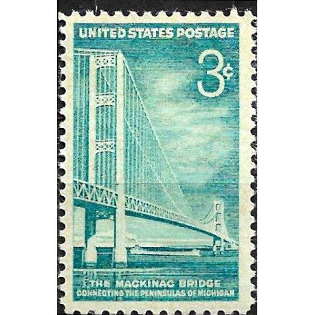 Estados Unidos de América. 1958. 3 Cents (Nuevo) The Mackinac Bridge