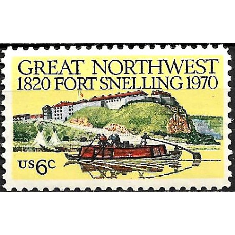 Estados Unidos de América. 1970. 6 Cents (Nuevo) Great Northwest Fort Snelling