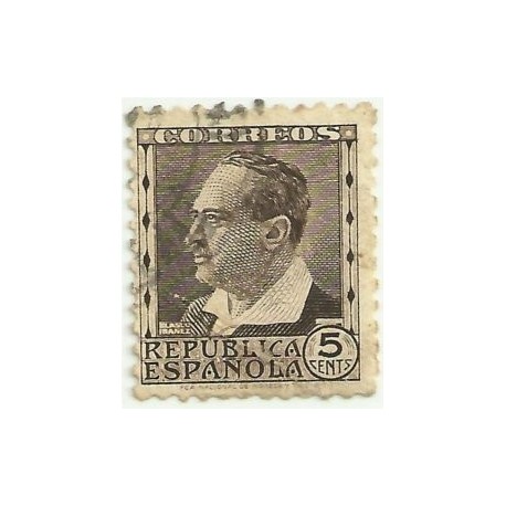 (681) 1933-35. 5 Céntimos. Personajes. Vicente Blanco Ibañez (Usado)