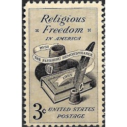Estados Unidos de América. 1957. 3 Cents (Nuevo) Religious Freedom in America