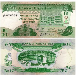 (35b) Mauricio. 1985. 10 Rupees (SC)