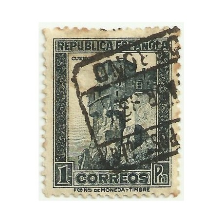 (673) 1932. 1 Peseta. Monumentos. Casas Colgadas, Cuenca (Usado)