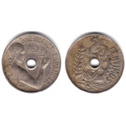 España (II República). 1934. 25 Céntimos (BC+)