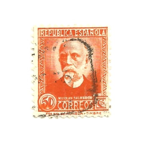 (661) 1932. 50 Céntimos. Personajes. Nicolás Salmerón (Usado)