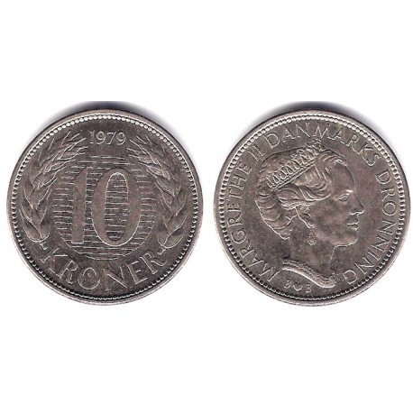 (864.1) Dinamarca. 1979. 10 Kroner (MBC+)