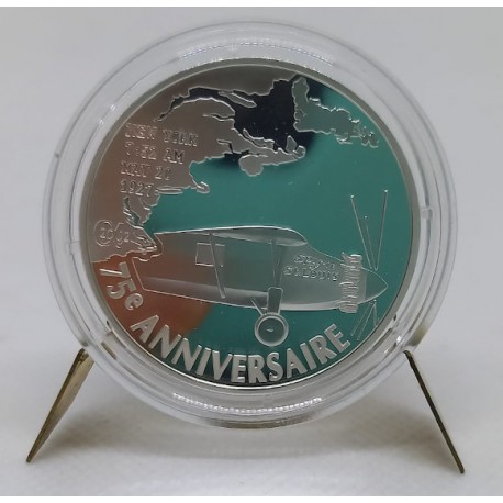 Francia. 2002. 1½ Euro (Proof) (Plata) 1er Vol au Dessus de l'Atlantique