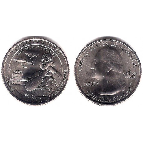 Estados Unidos de América. 2021(P). Quarter Dollar (SC) Tuskegee Airmen