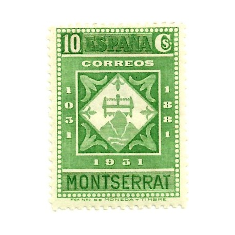 (639) 1931. 10 Céntimos. IX Cent. Monasterio de Montserrat (Nuevo, con marcas de fijasellos)