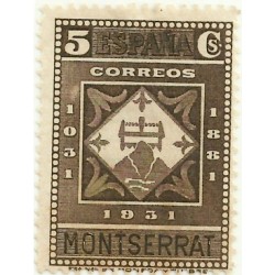 (638) 1931. 5 Céntimos. IX Cent. Monasterio de Montserrat (Nuevo, con marca de fijasellos)