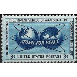 Estados Unidos de América. 1955. 3 Cents (Nuevo) Atoms for Peace
