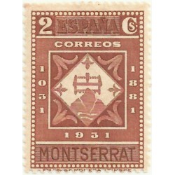 (637) 1931. 2 Céntimos. IX Cent. Monasterio de Montserrat (Nuevo, con marca de fijasellos)