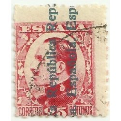 (598) 1931. 25 Céntimos. Alfonso XIII con sobrecarga (Usado)