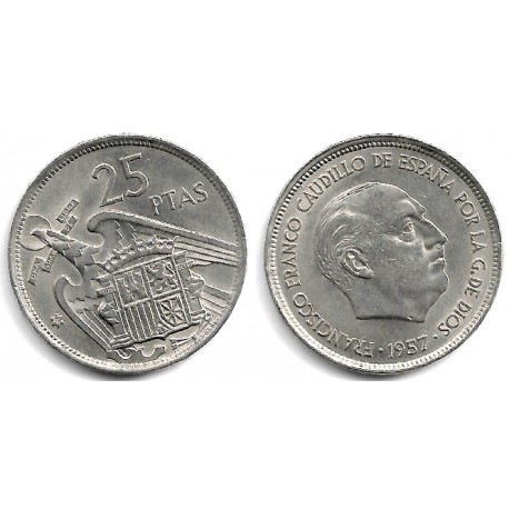 Estado Español. 1957*(58). 25 Pesetas (EBC)