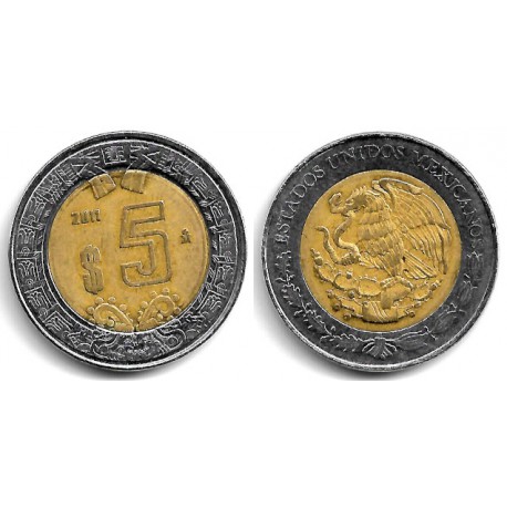 (605) Estados Unidos Mexicanos. 2011. 5 Pesos (MBC-)