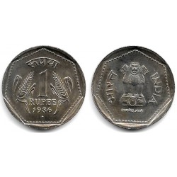(79.1) India. 1986. 1 Rupee (EBC+)