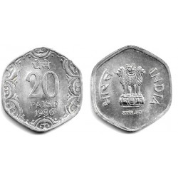 (44) India. 1986. 20 Paise (SC)