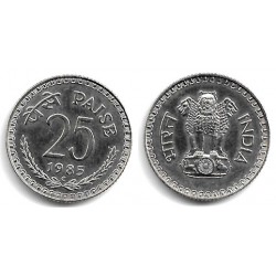 (49.1) India. 1985. 25 Paise (SC)