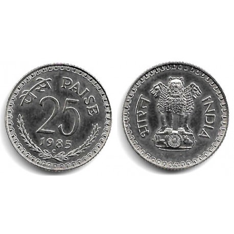 (49.1) India. 1985. 25 Paise (SC)
