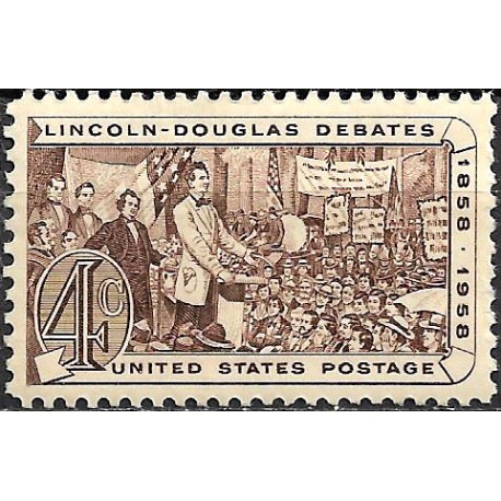 Estados Unidos de América. 1958. 4 Cents (Nuevo) Lincoln-Douglas Debates