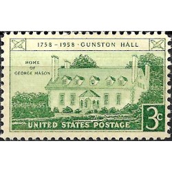 Estados Unidos de América. 1958. 3 Cents (Nuevo, con marcas de fijasellos) Gunston Hall