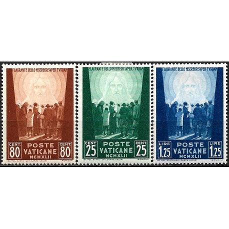 Ciudad del Vaticano. 1942. Serie Completa (Nuevo, con fijasellos, leve rotura en goma) Prisioneros