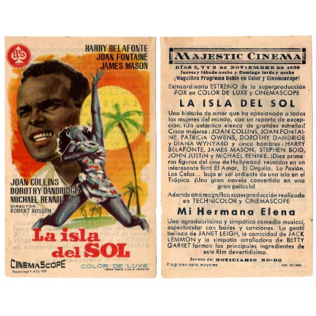La Isla del Sol. 1959. Majestic Cinema.