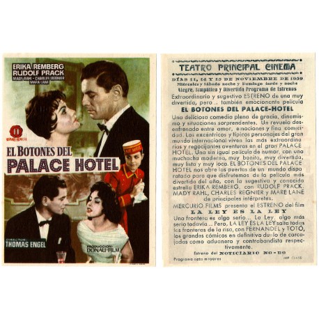 El Botones del Palace Hotel. 1959. Teatro Principal Cinema.