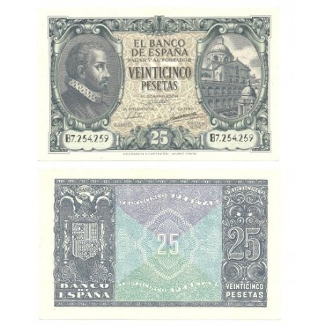 [1940] Billete de 25 Pesetas (SC). Serie B.