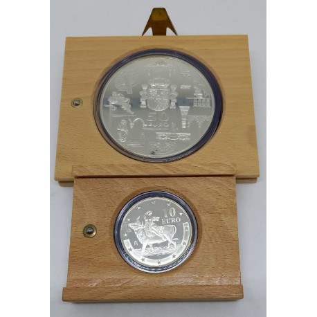 España. 2003. 50 + 10 Euro (Proof) (Plata) Primer Aniversario del Euro