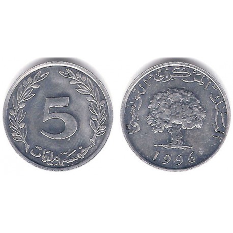 (282) República Tunecina. 1996. 5 Millim (EBC)
