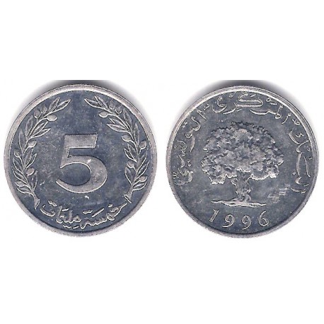 (282) República Tunecina. 1996. 5 Millim (EBC)