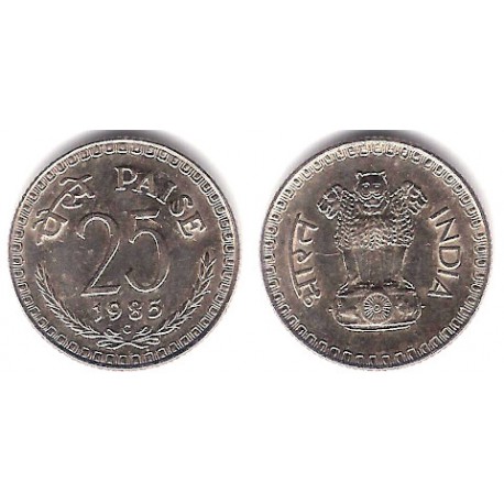 (49.1) India. 1985. 25 Paise (SC)