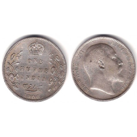 (508) India Británica. 1906. 1 Rupee (MBC+) (Plata)