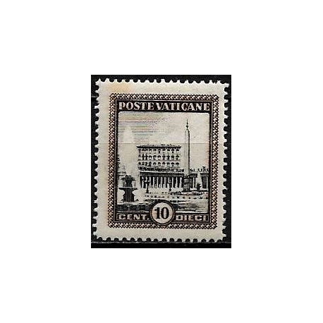 Ciudad del Vaticano. 1933. 10 Centesimi (Nuevo, con fijasellos)