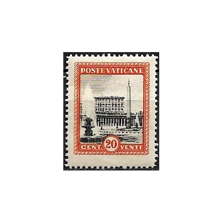Ciudad del Vaticano. 1933. 20 Centesimi (Nuevo, con fijasellos)