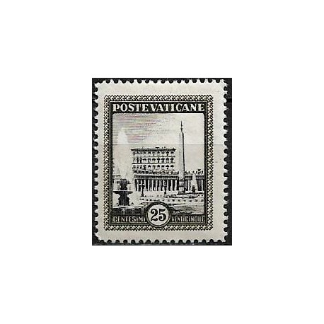 Ciudad del Vaticano. 1933. 25 Centesimi (Nuevo, con fijasellos)