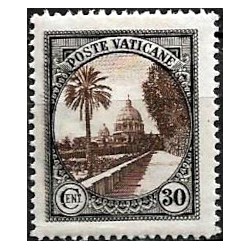 Ciudad del Vaticano. 1933. 30 Centesimi (Nuevo, con fijasellos) Jardines del Vaticano