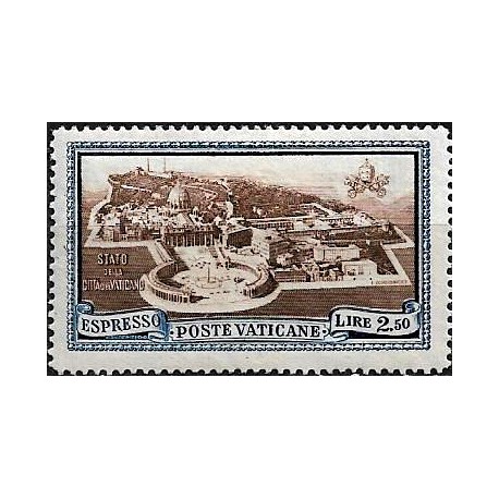 Ciudad del Vaticano. 1933. 2,50 Lira (Nuevo, con fijasellos) Vista panorámica del Vaticano