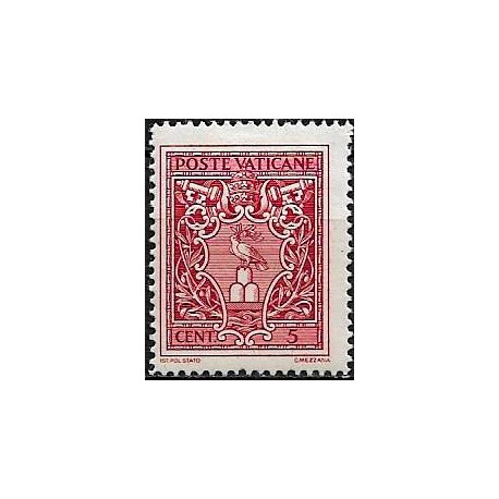 Ciudad del Vaticano. 1940. 5 Centesimi (Nuevo, con fijasellos) Blasón de Pío XII