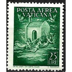 Ciudad del Vaticano. 1947. 25 Lira (Nuevo, con fijasellos) Posta Aerea