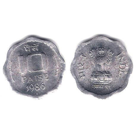 (39) India. 1986. 10 Paise (SC)