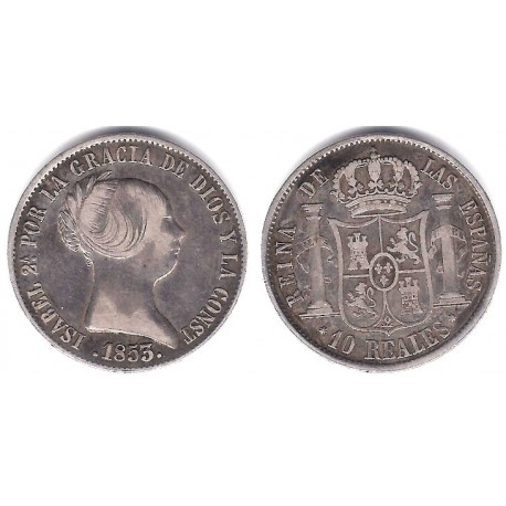 Isabel II. 1853. 10 Reales (MBC) (Plata) Ceca de Sevilla