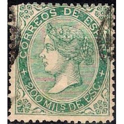 (100) 1868. 200 Milésimas de Escudo. Isabel II (Usado)