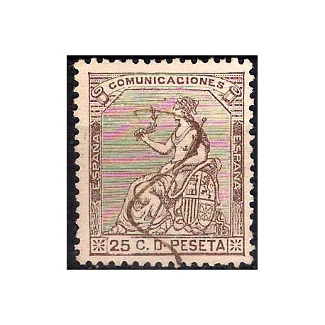 (135) 1873. 25 Céntimos. Alegoría de España (Usado)