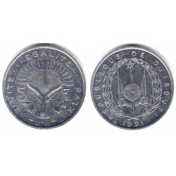 (22) Djibouti. 1991. 5 Francs (SC)