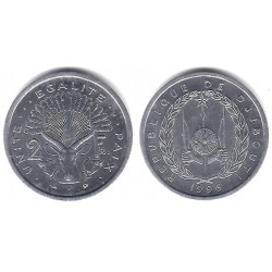 (21) Djibouti. 1996. 2 Francs (SC)