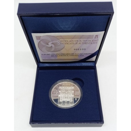España. 2018. 10 Euro (Proof) (Plata) 800 Años Universidad de Salamanca
