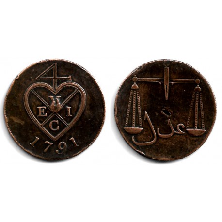 (196) India Británica. 1791. 2 Pice (MBC)